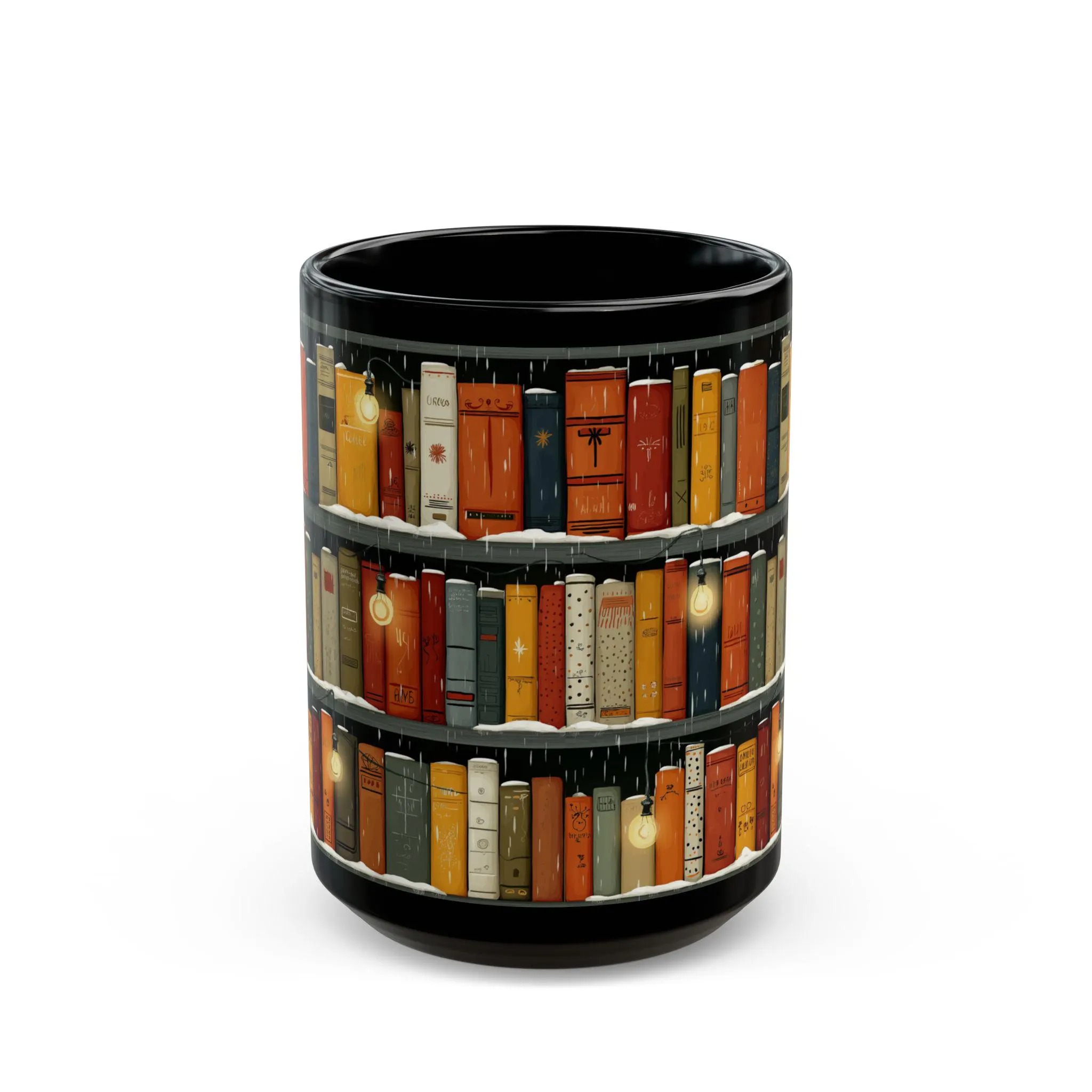 Winter Bookshelf Mug