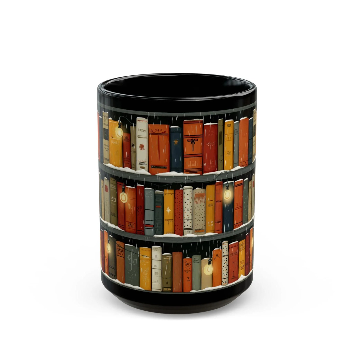 Winter Bookshelf Mug