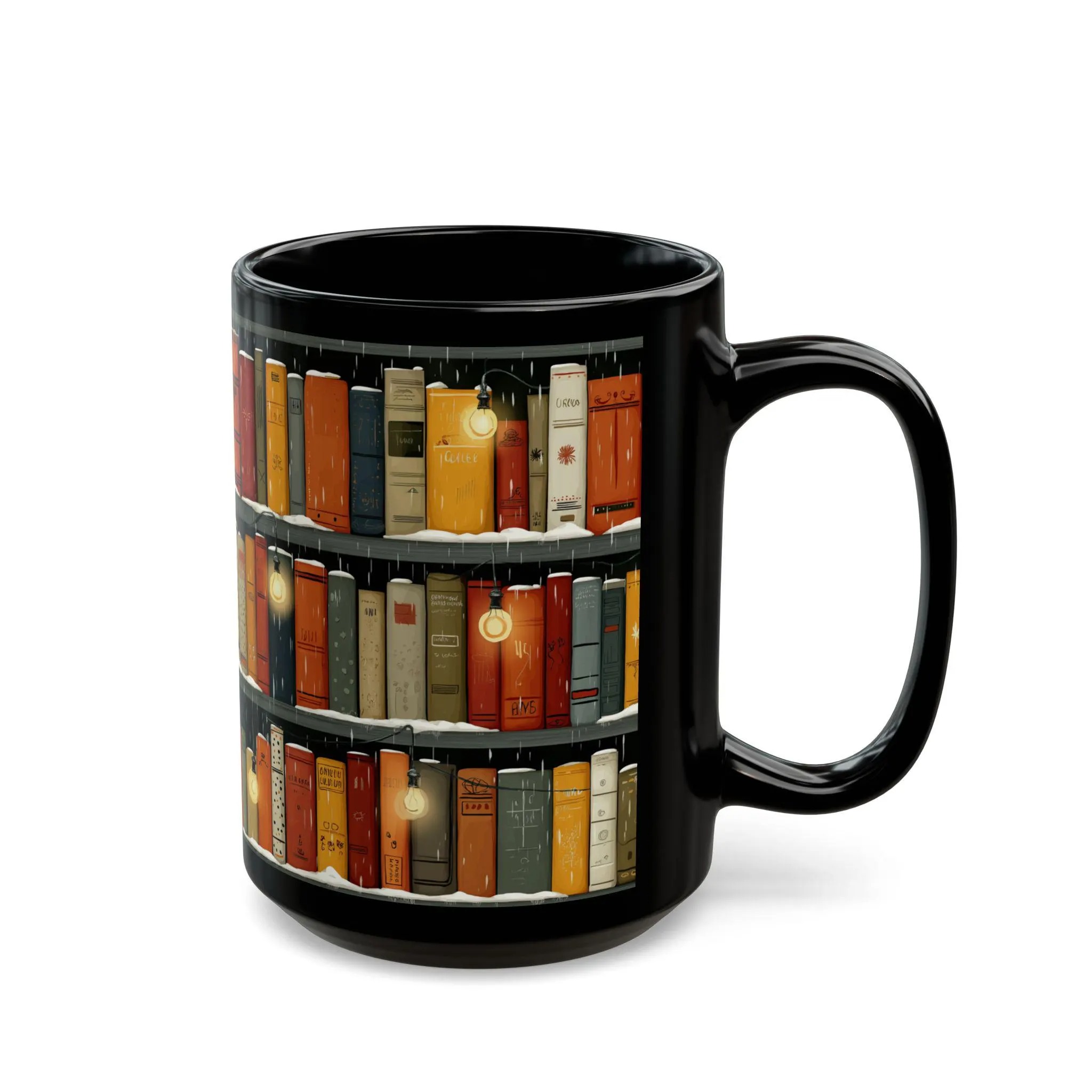 Winter Bookshelf Mug