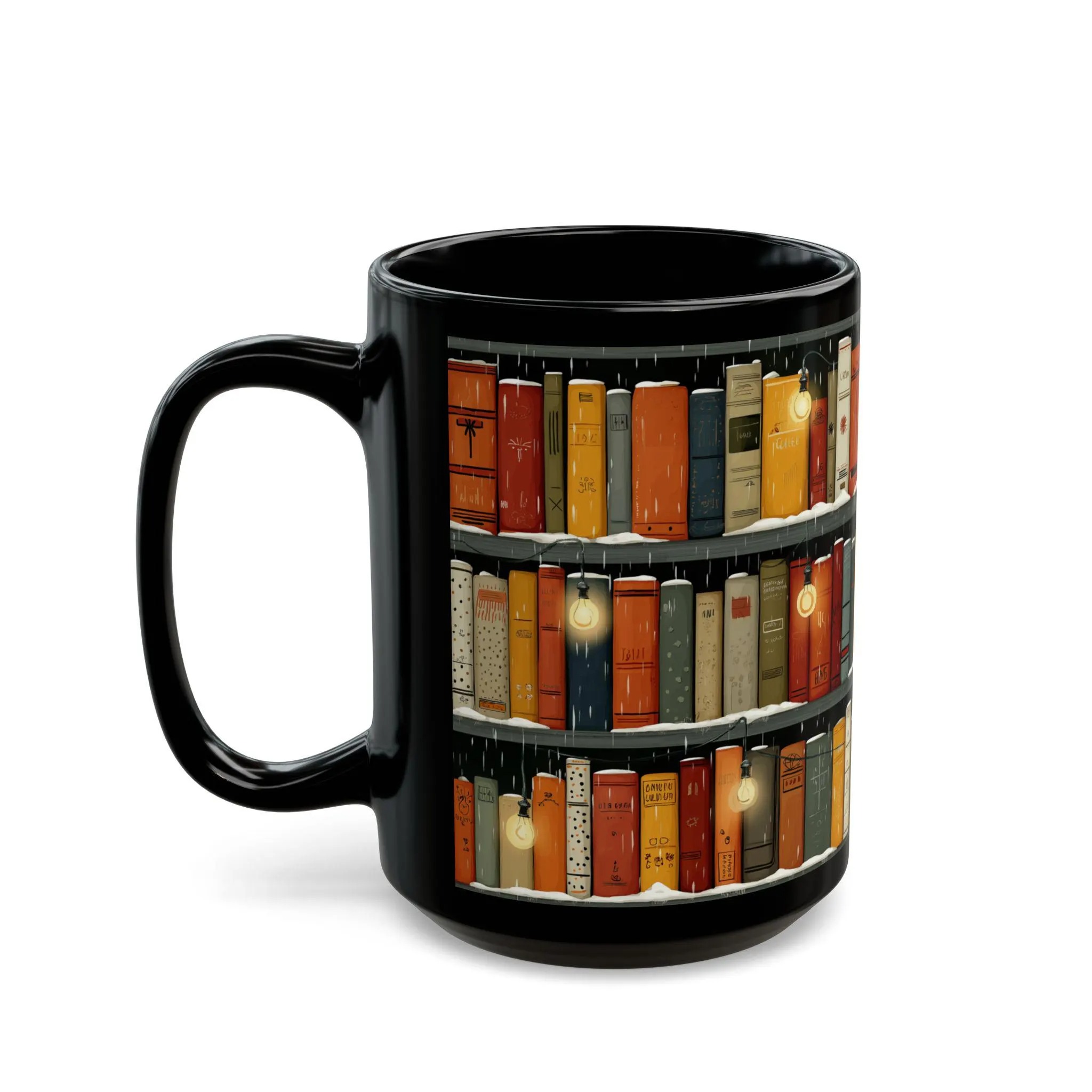 Winter Bookshelf Mug
