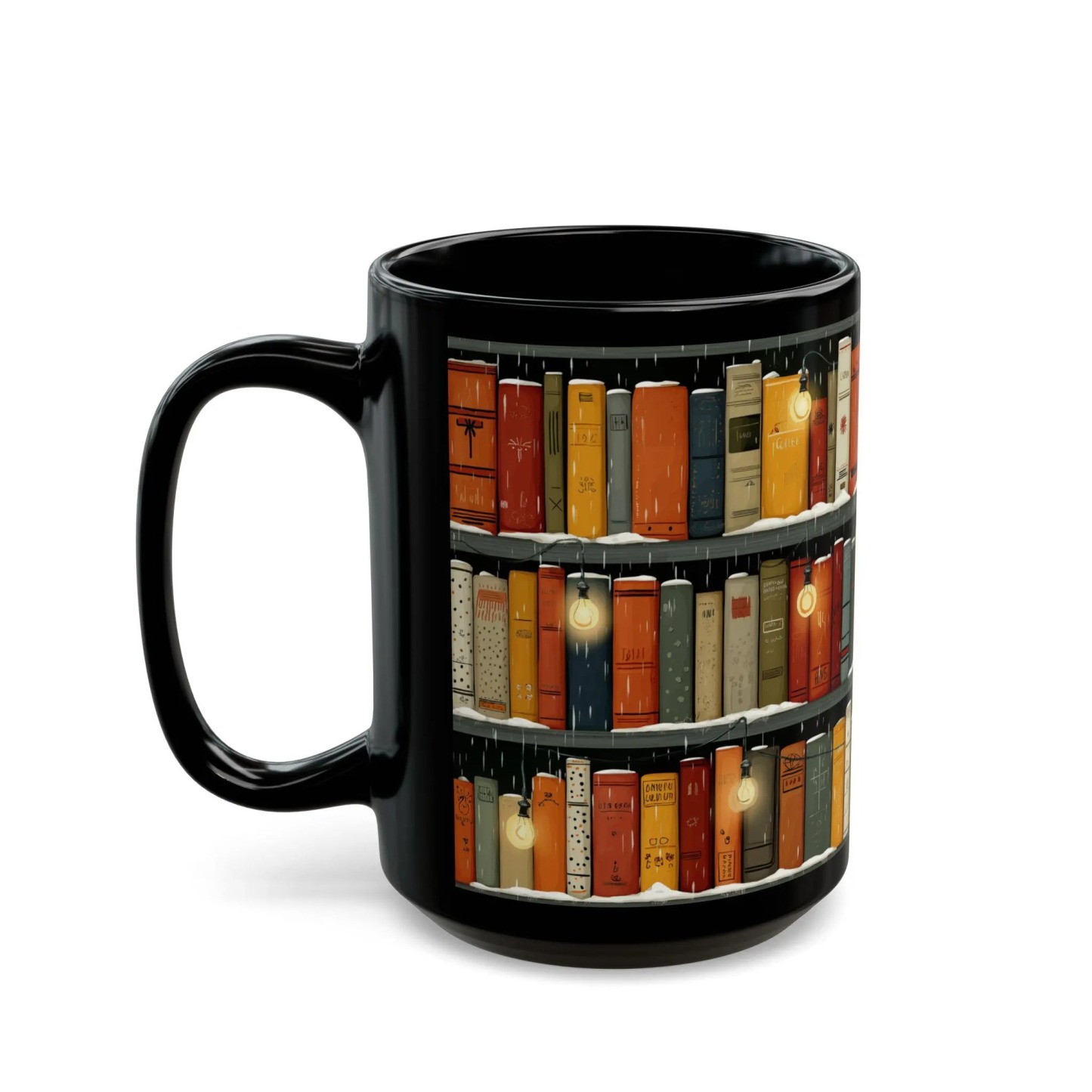 Winter Bookshelf Mug