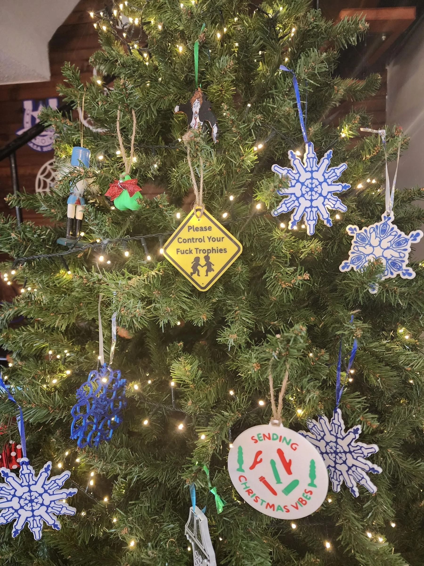 Please Control Your Fuck Trophies Ornament 