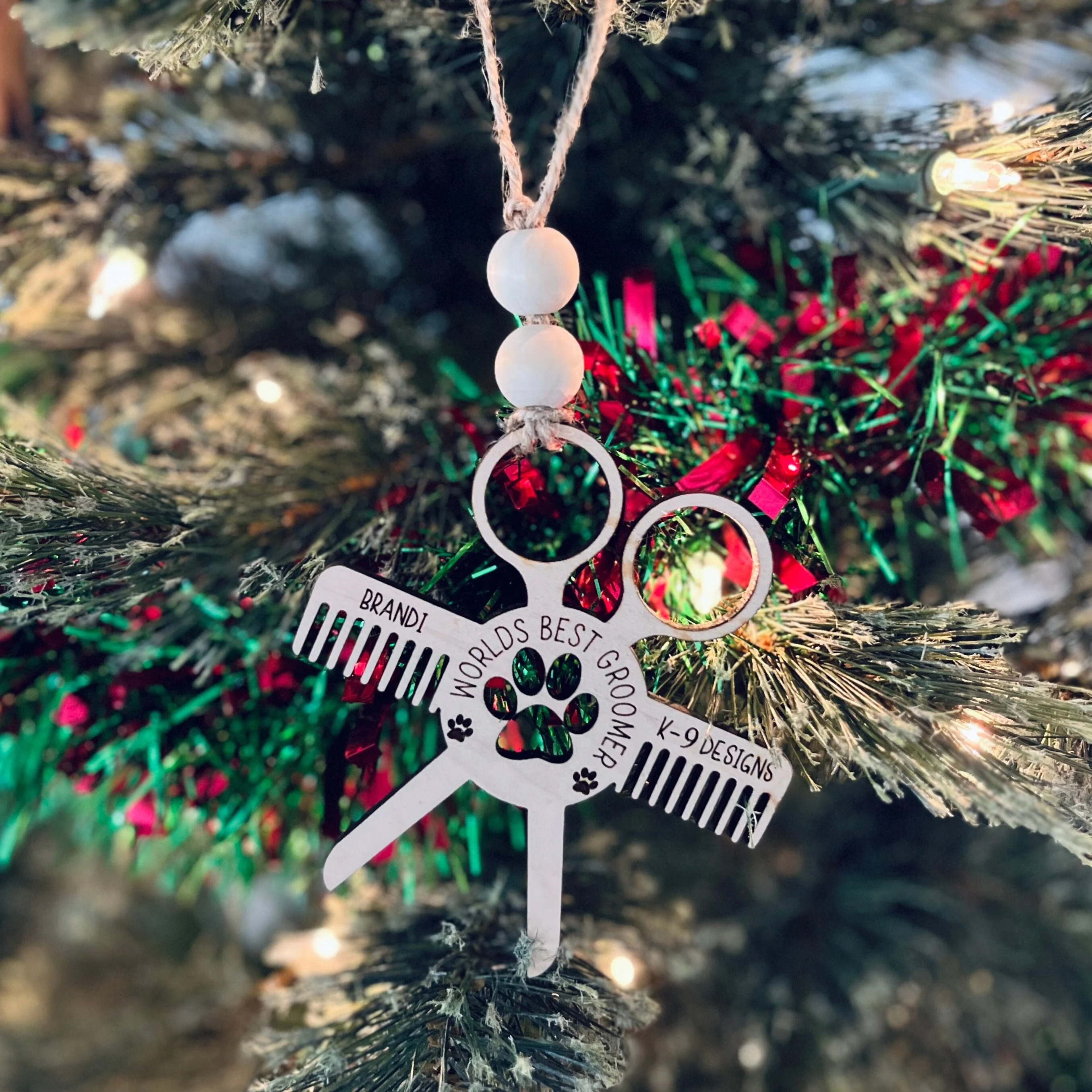 Personalized Dog Groomer Christmas Ornament