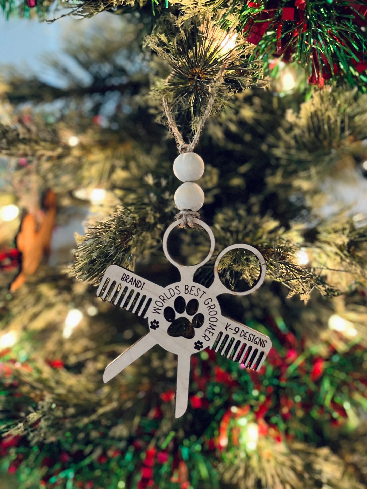 Personalized Dog Groomer Christmas Ornament