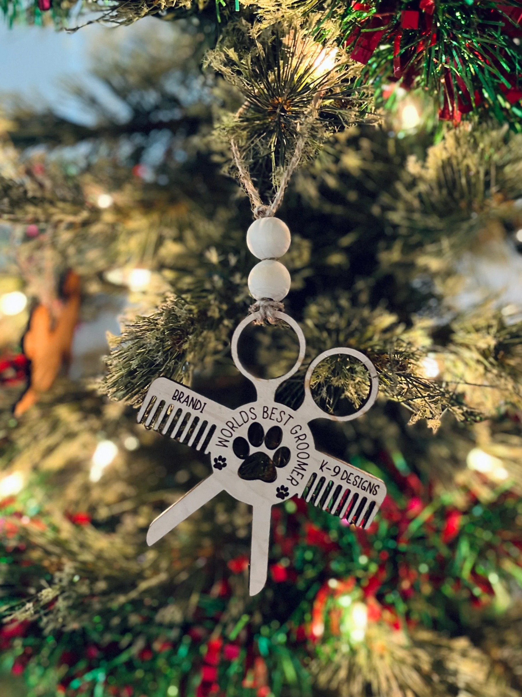 Personalized Dog Groomer Christmas Ornament