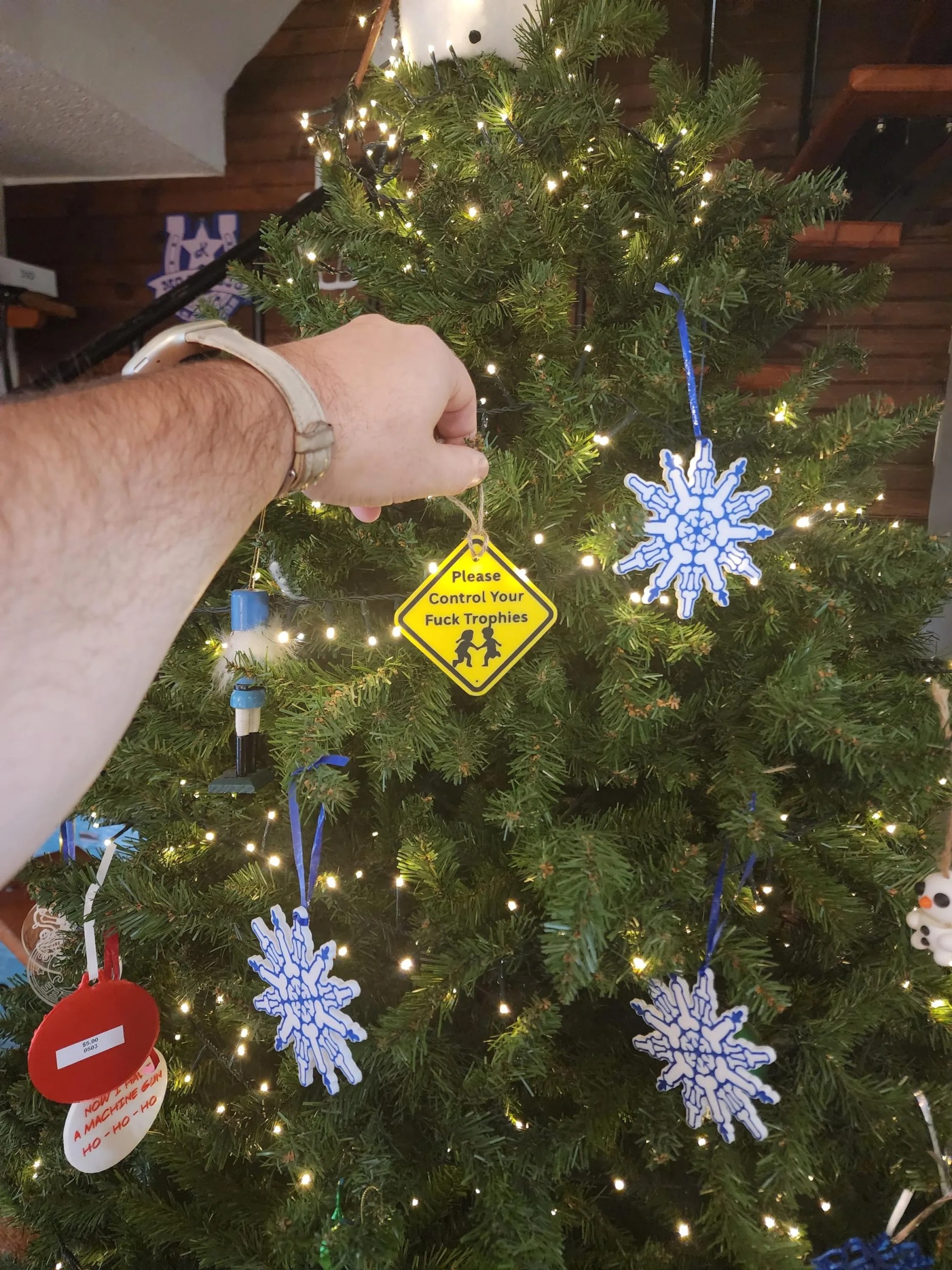 Please Control Your Fuck Trophies Ornament 