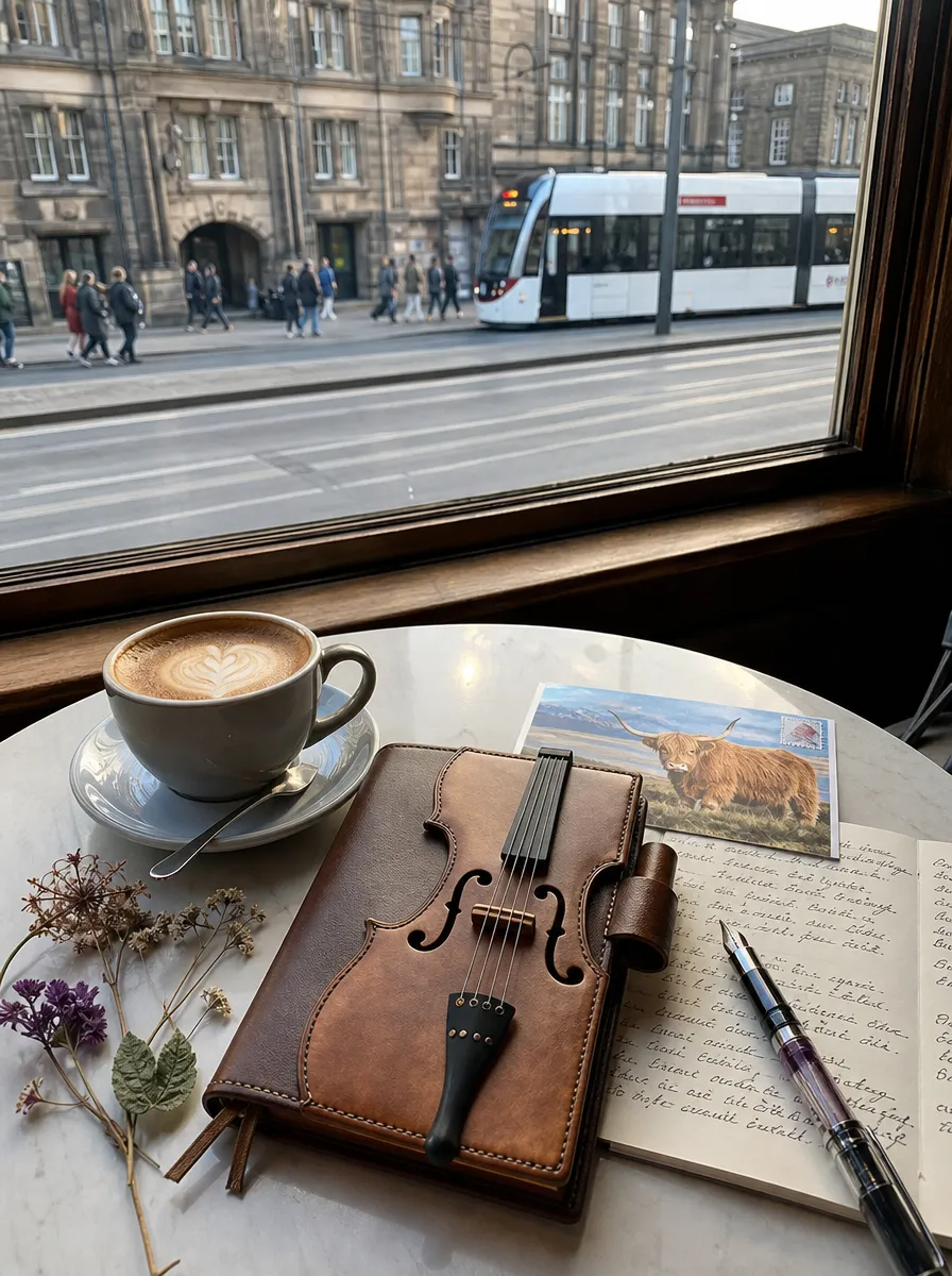 Vintage Violin Leather Notebook