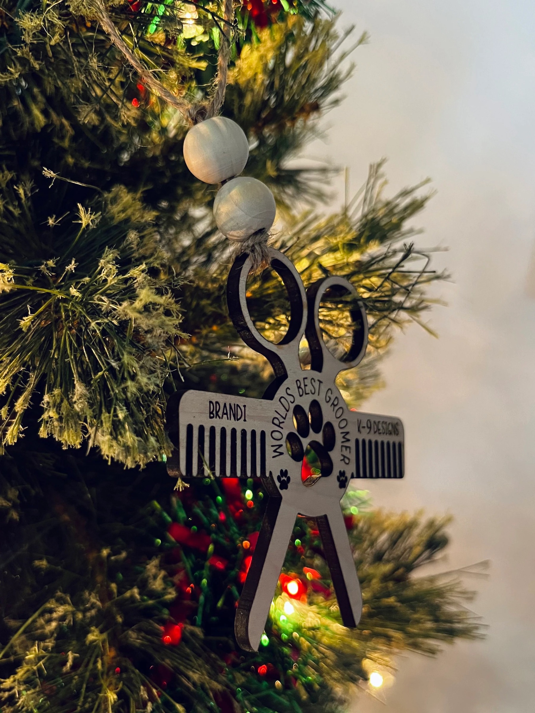 Personalized Dog Groomer Christmas Ornament