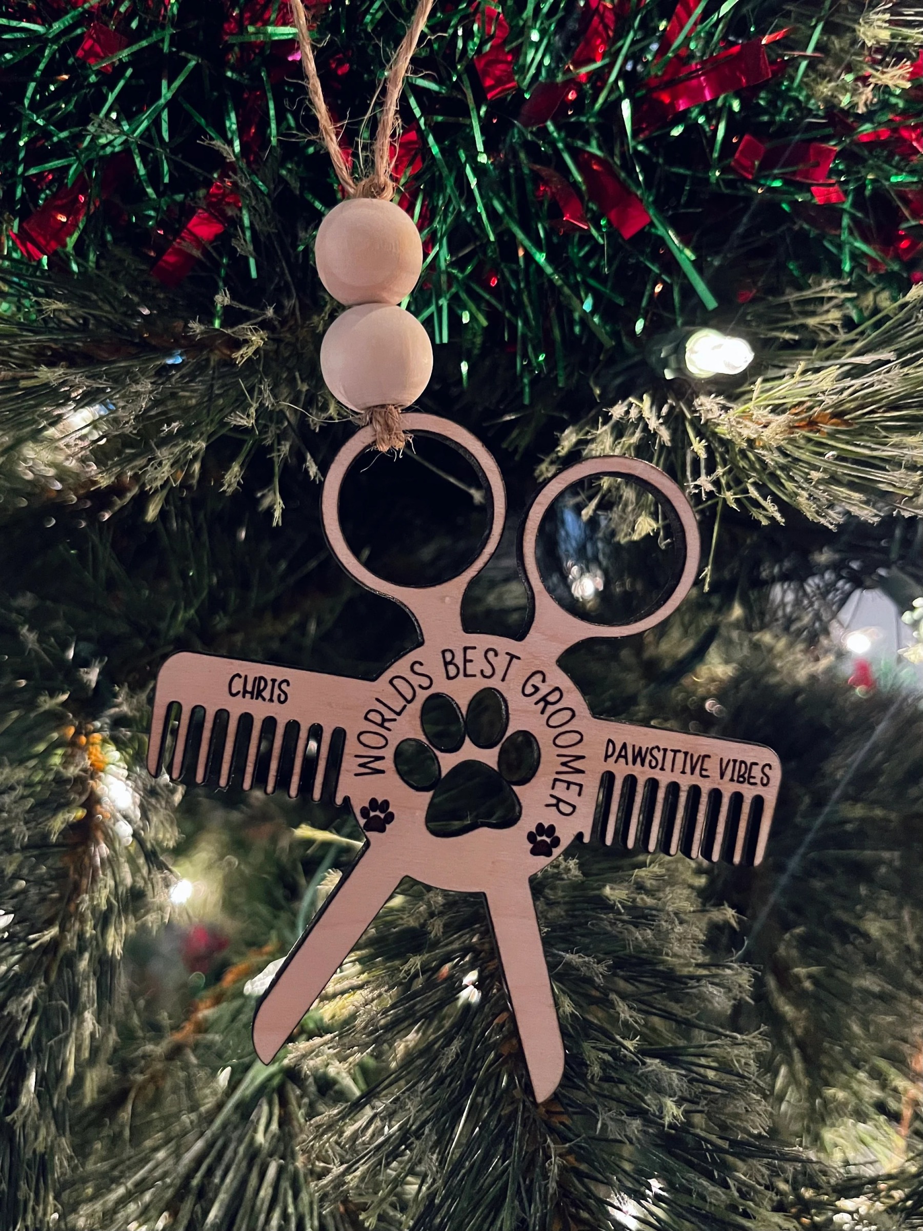 Personalized Dog Groomer Christmas Ornament