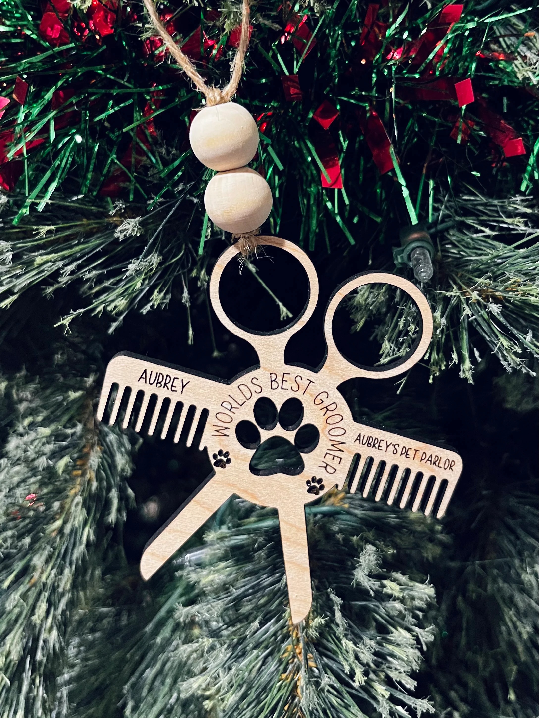 Personalized Dog Groomer Christmas Ornament