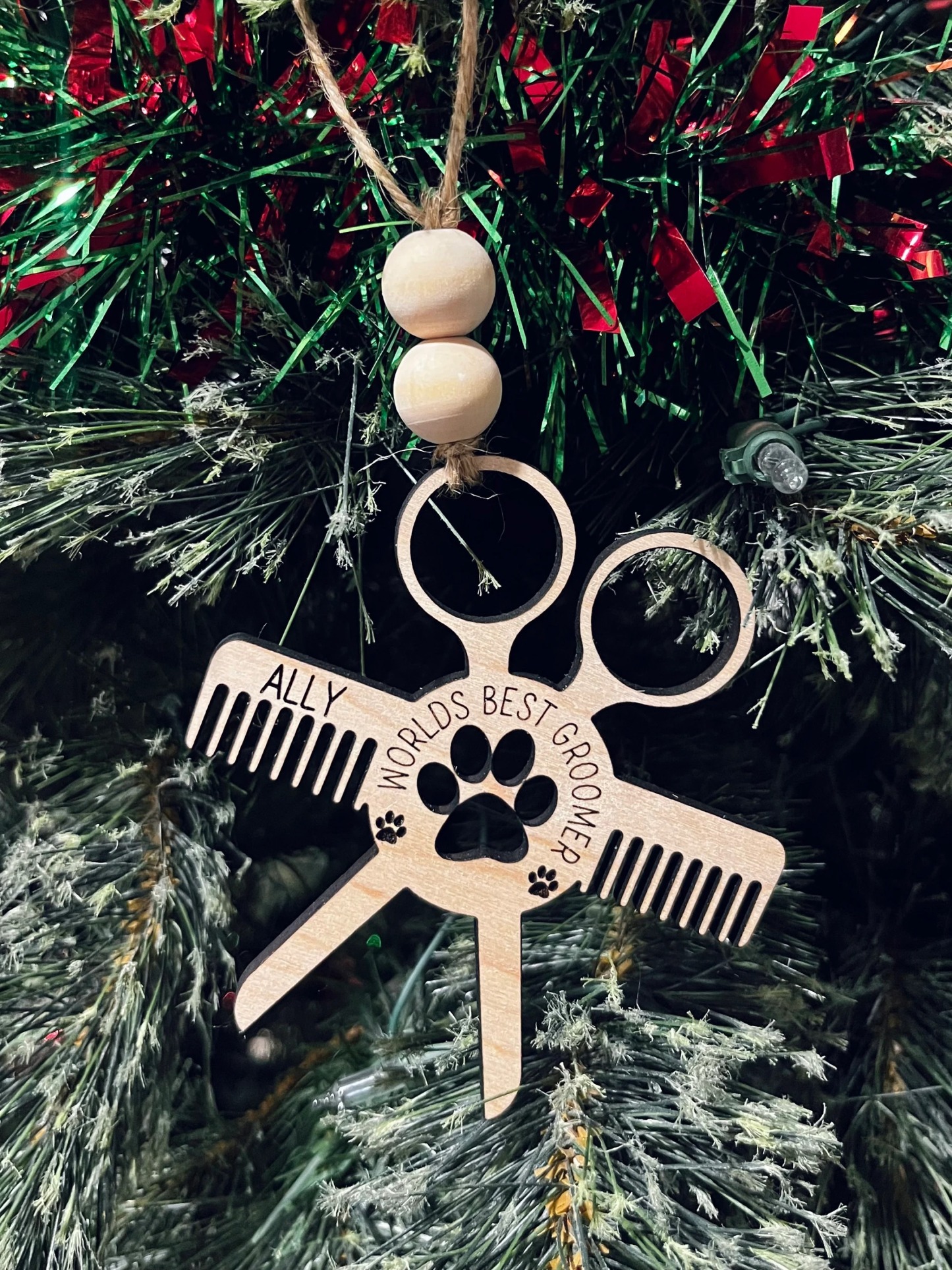 Personalized Dog Groomer Christmas Ornament