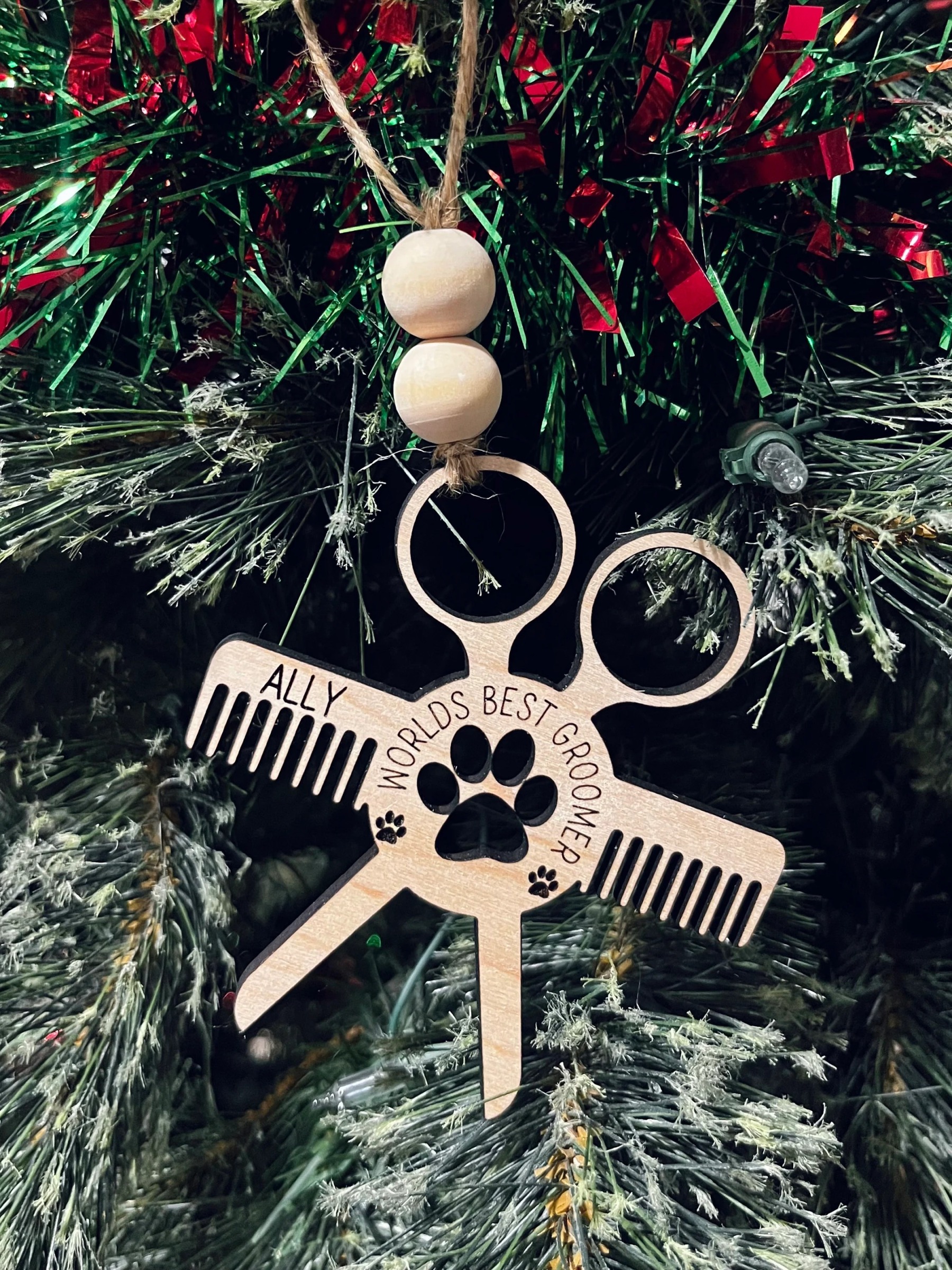 Personalized Dog Groomer Christmas Ornament