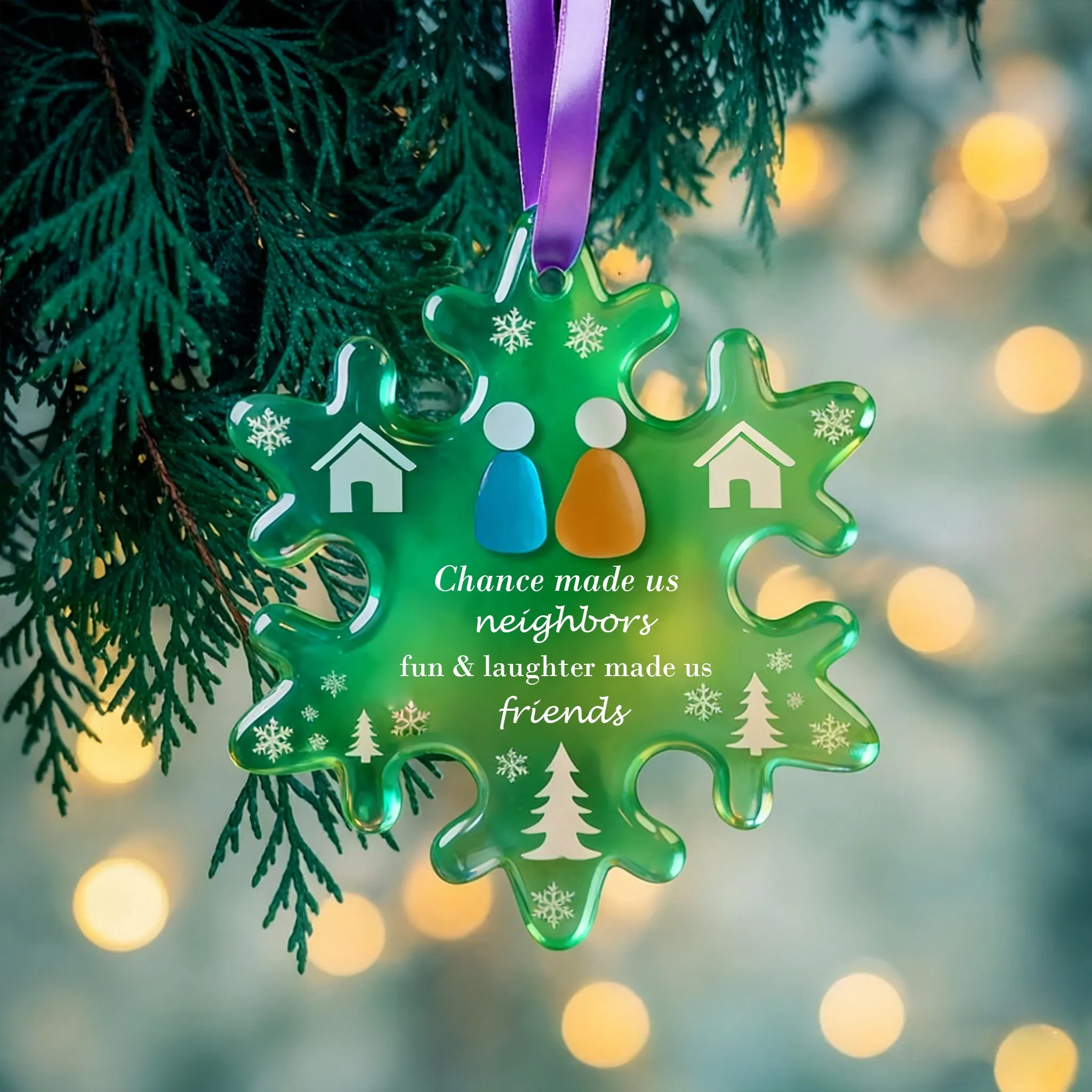 Snowflake-Shaped Neighborhood Sea Glass Ornament