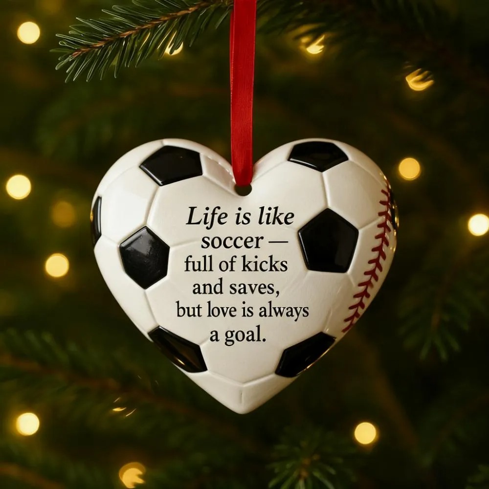 Heart-Shaped Sports Ornaments