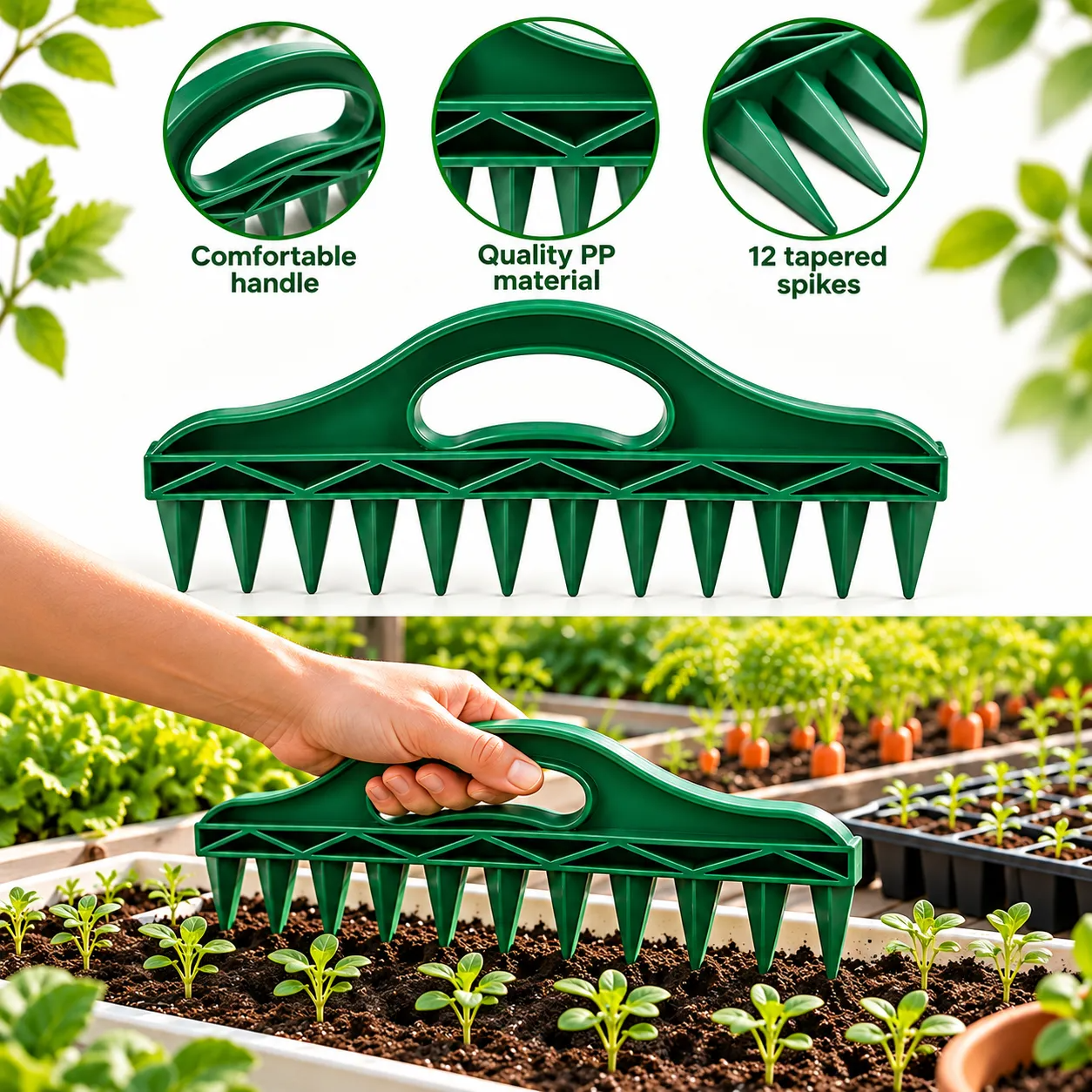 12 Hole Seed Dibber Seed Spacing Tool, Vegetable Seed Planter Tool