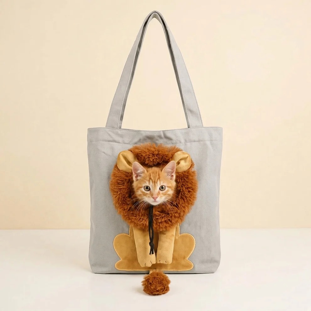 Lion Mane Cat Carrier Tote Bag