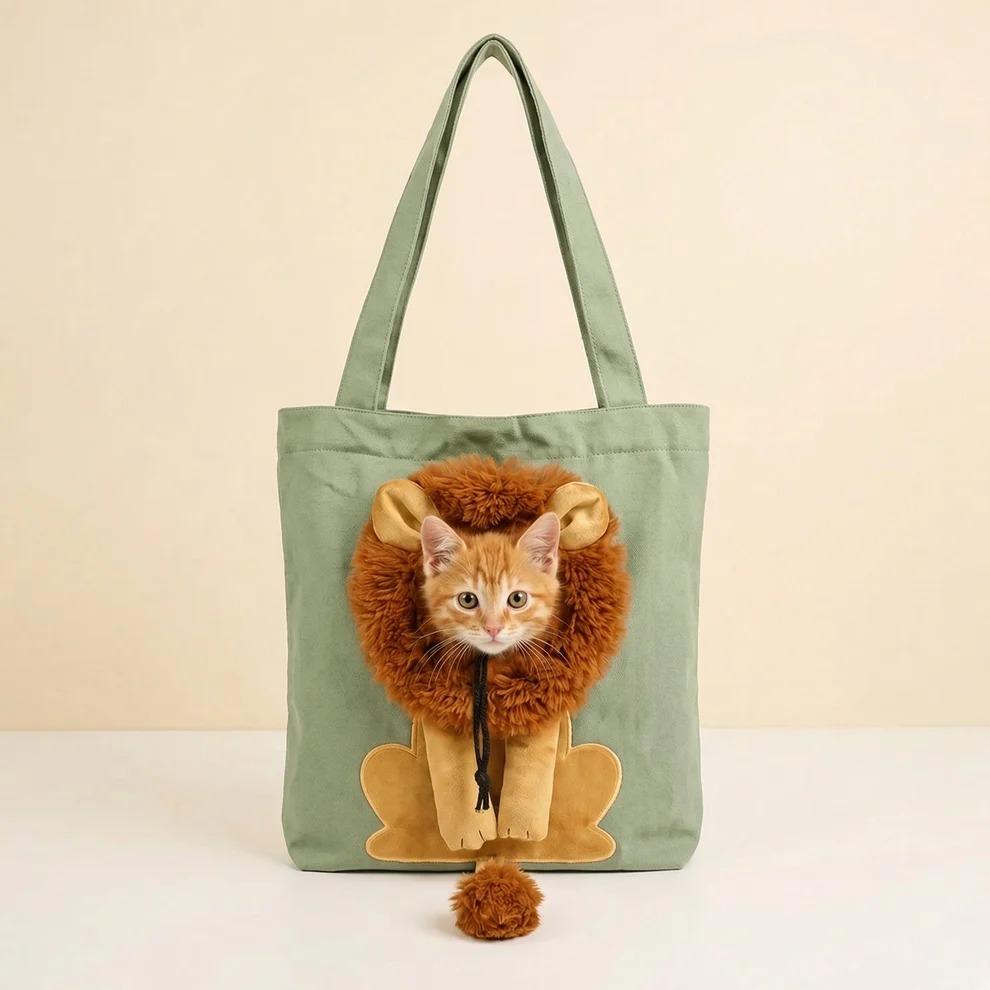 Lion Mane Cat Carrier Tote Bag
