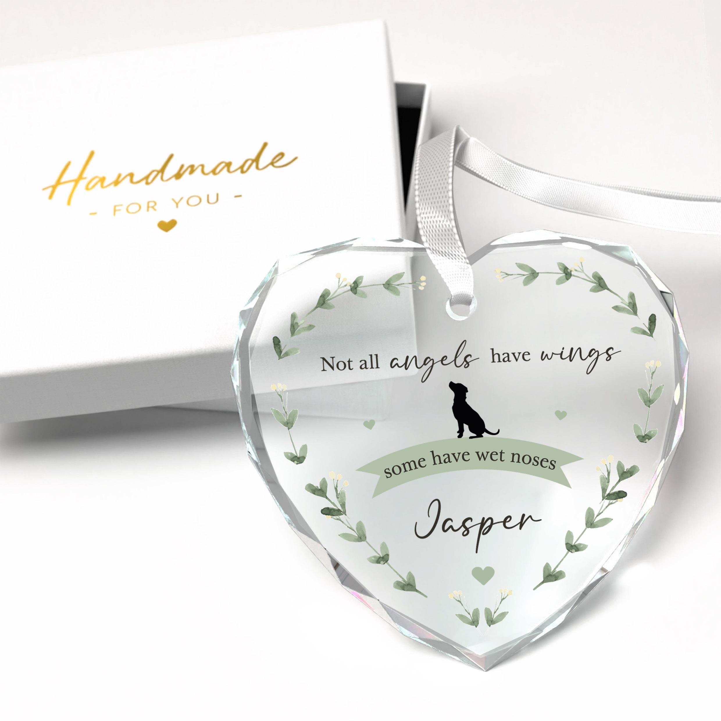 Personalised Dog Memorial Plaque Crystal Glass Ornament 