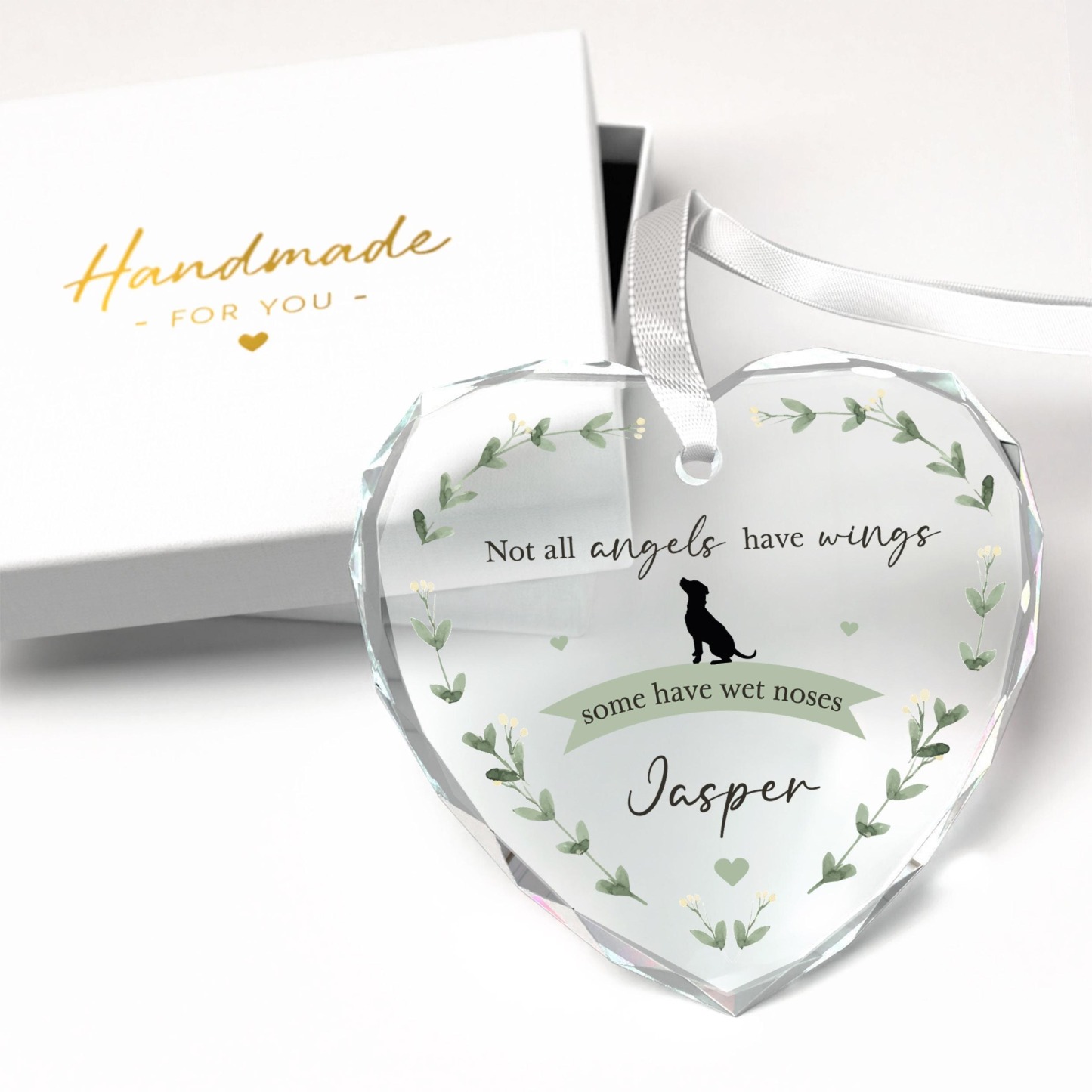 Personalised Dog Memorial Plaque Crystal Glass Ornament 