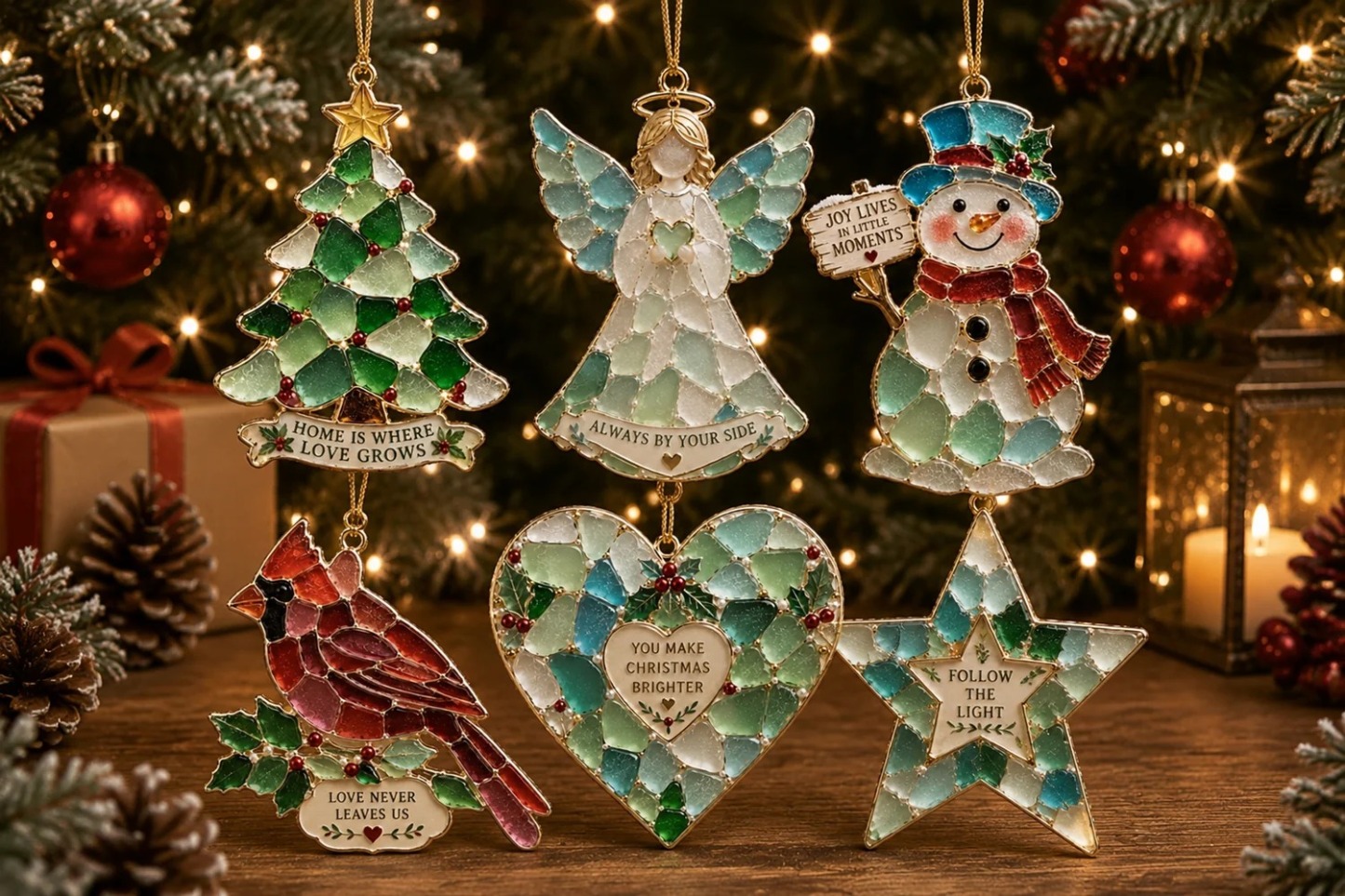 Sea Glass Christmas Blessing Ornaments
