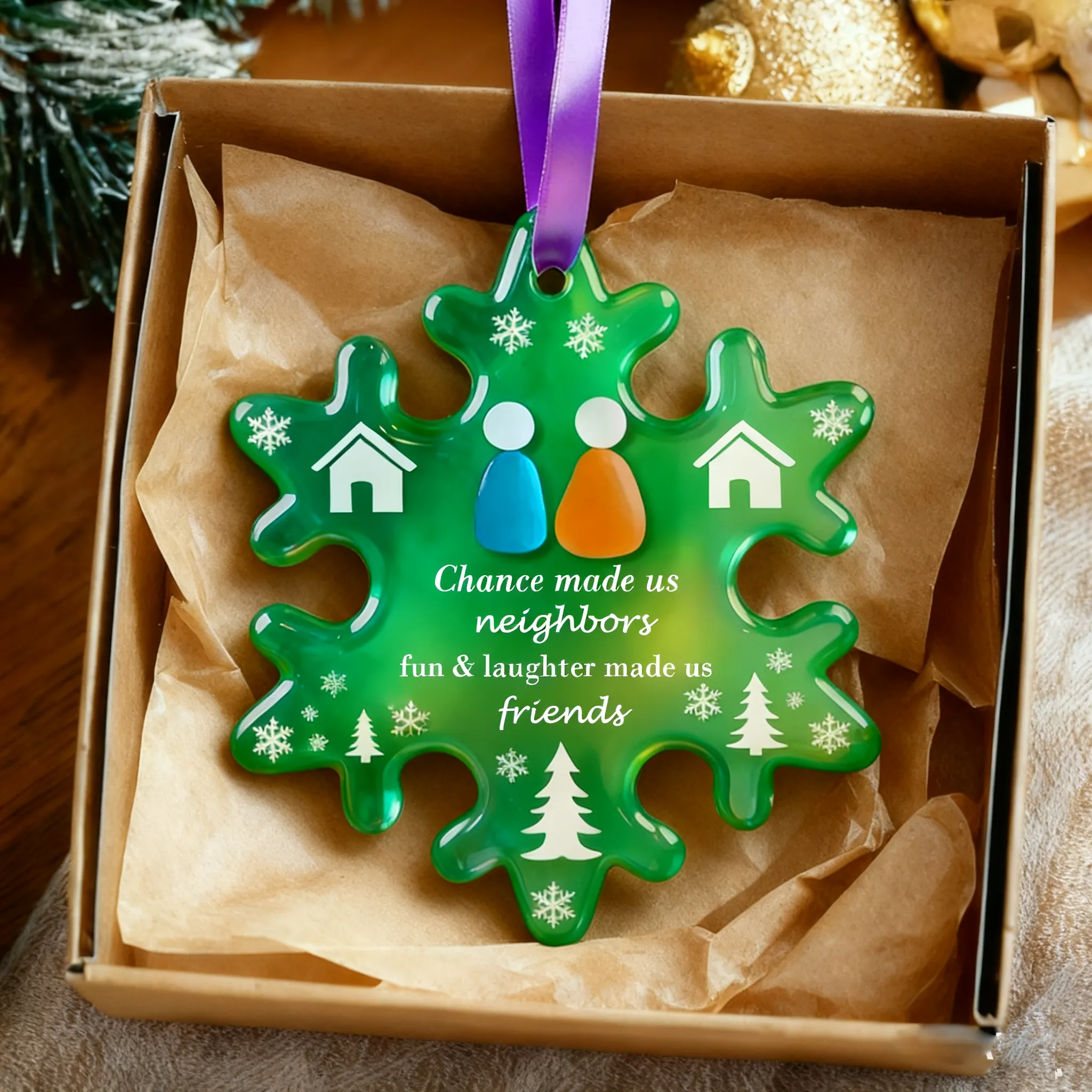 Snowflake-Shaped Neighborhood Sea Glass Ornament