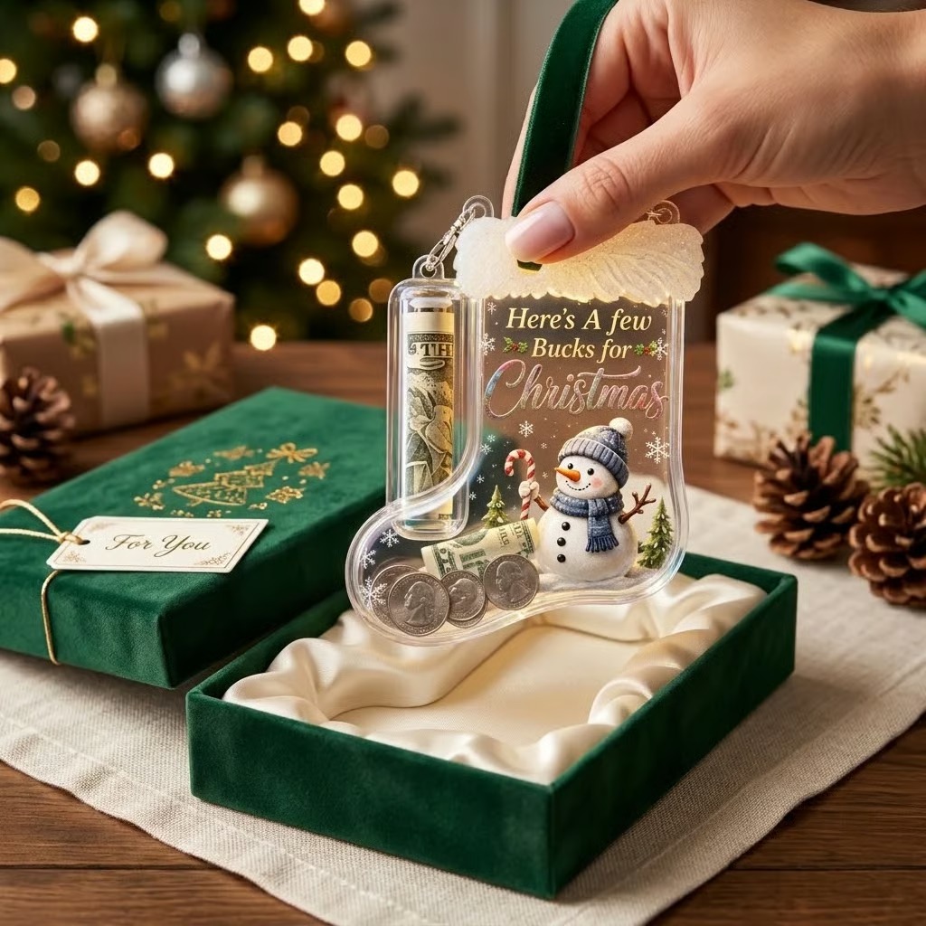 Christmas Stocking Money Holder Ornament