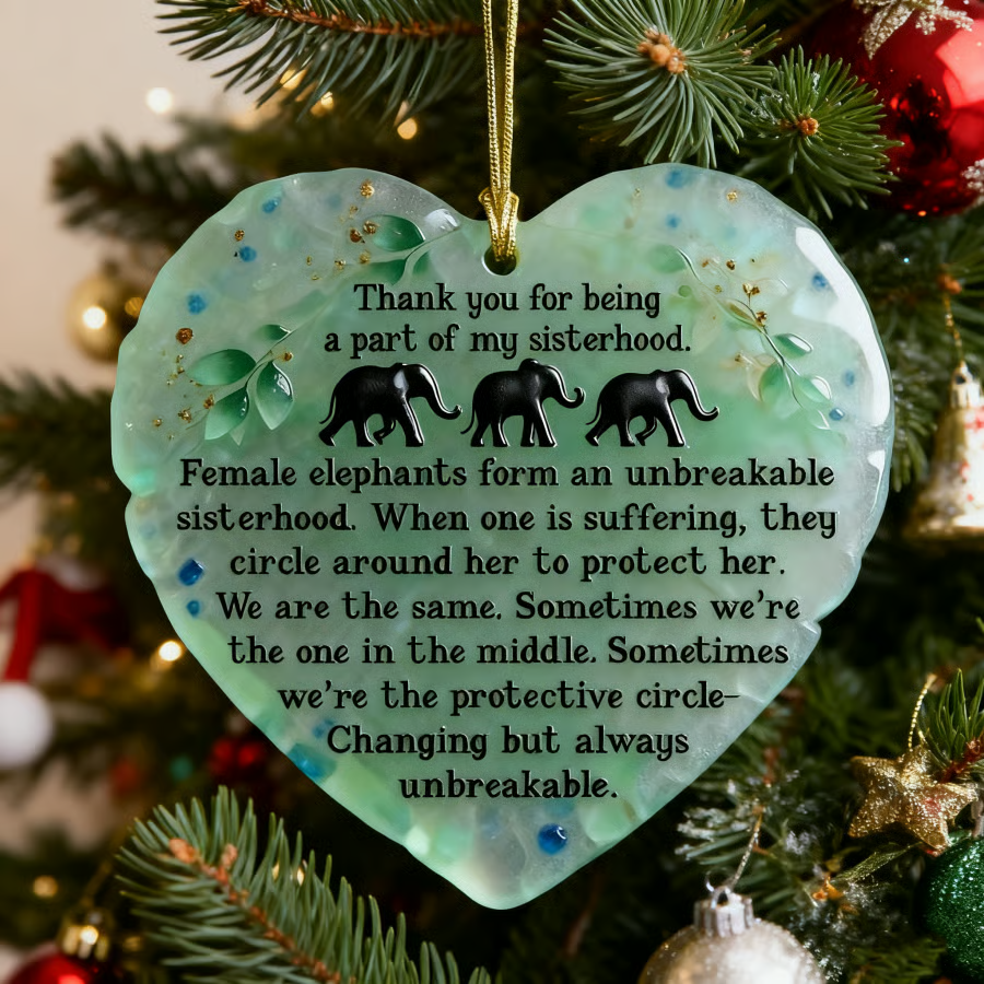 🐘💝Heartfelt Elephant Sisterhood Keepsake - Heart Ornament