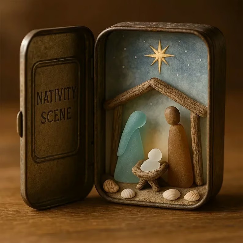 Delicate Sea Glass Nativity Scene - A Portable Heirloom