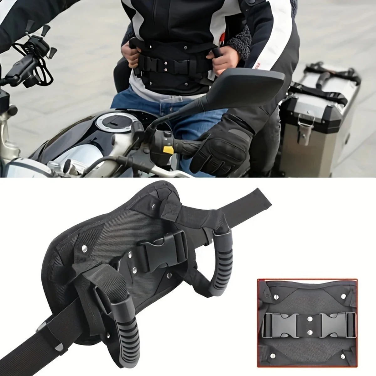 Universal Motorcycle Rear Seat Passenger Grip Belt