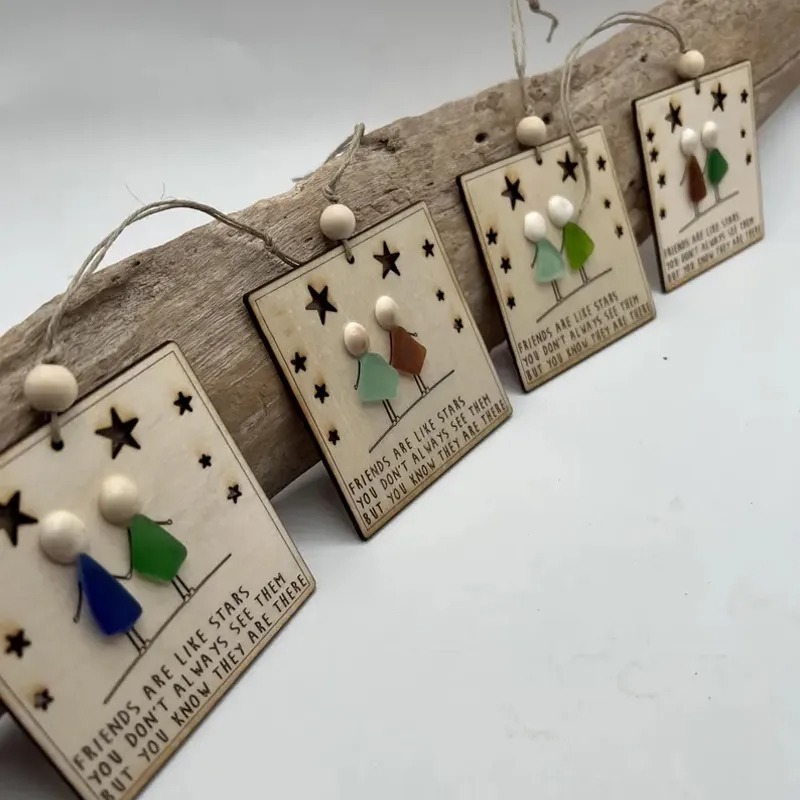 Sea Glass Art Friendship BFF Ornament