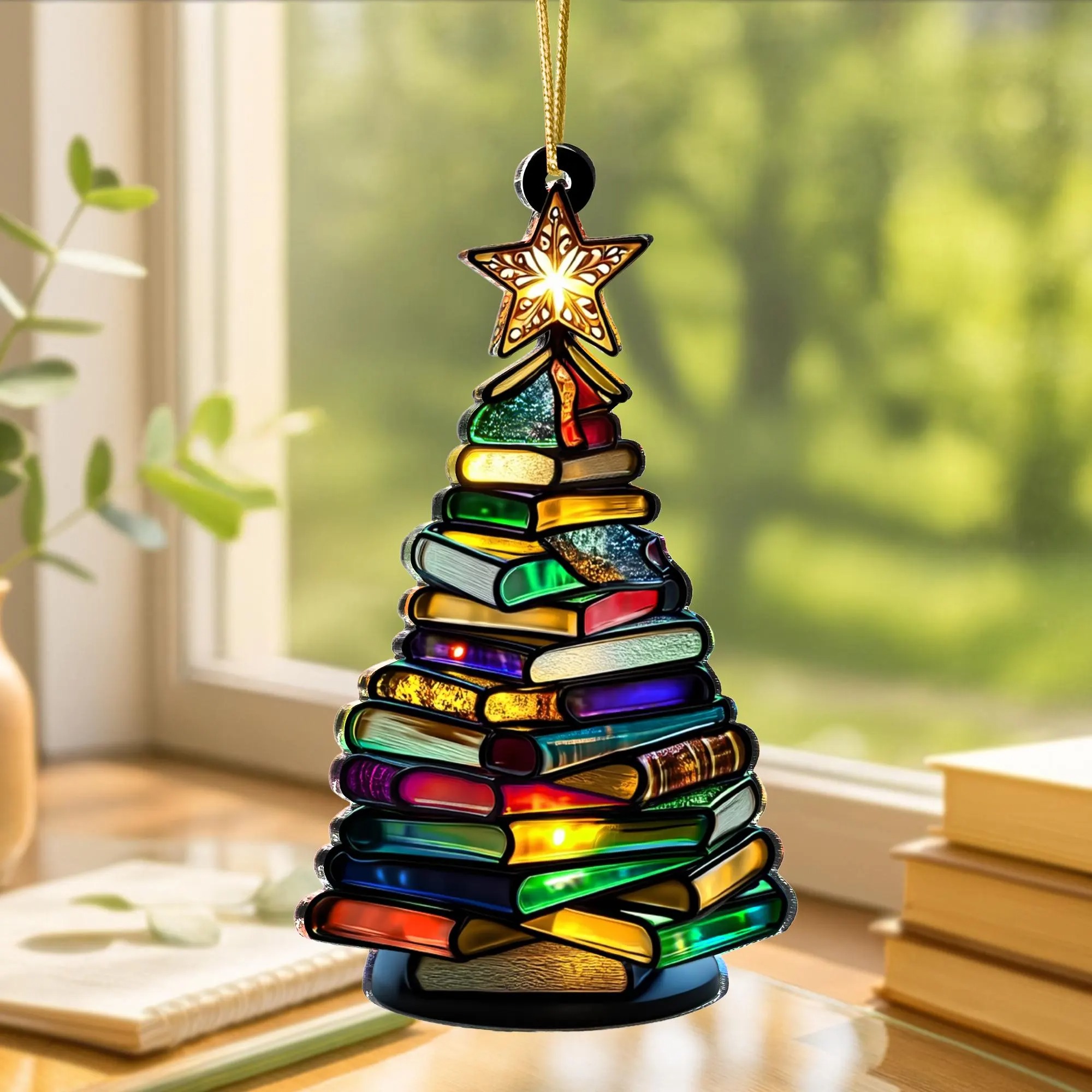 Book Tree Ornament for Readers