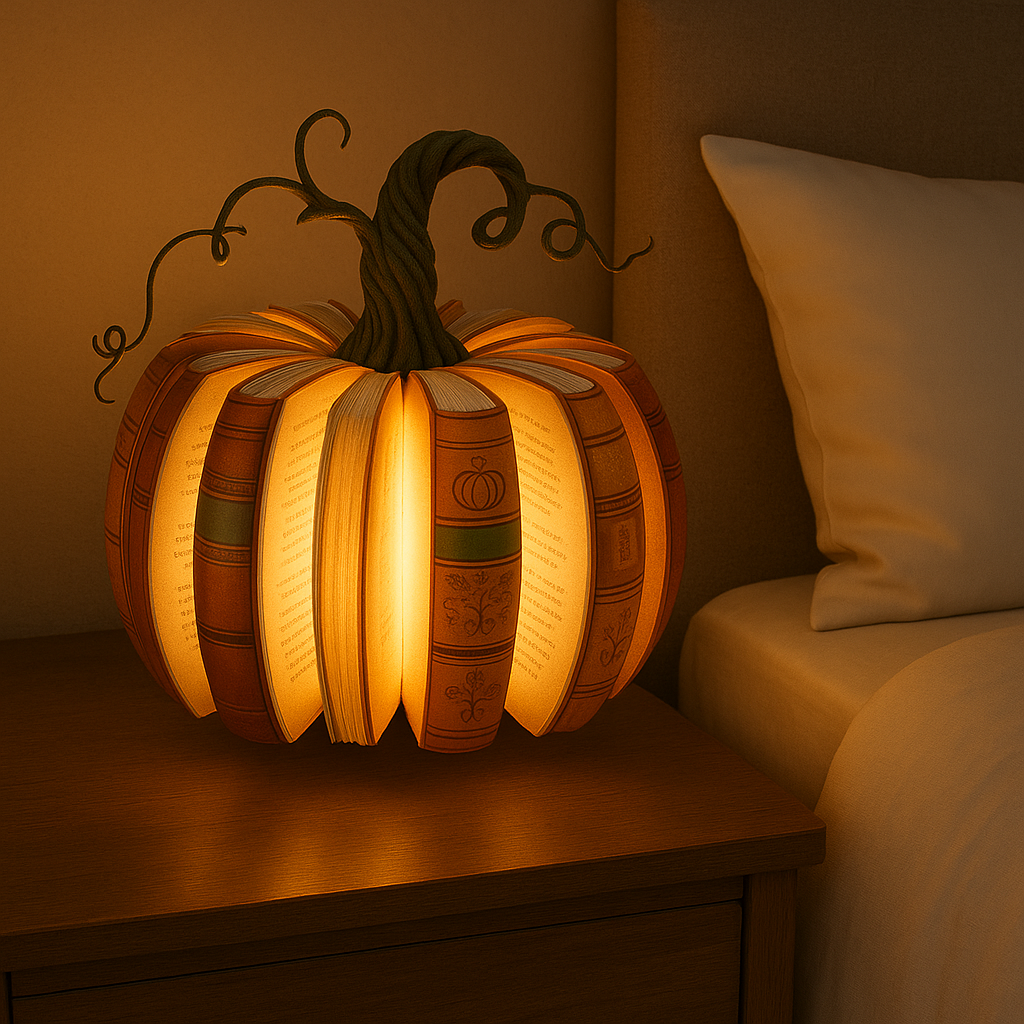 Book Pumpkin Lamp