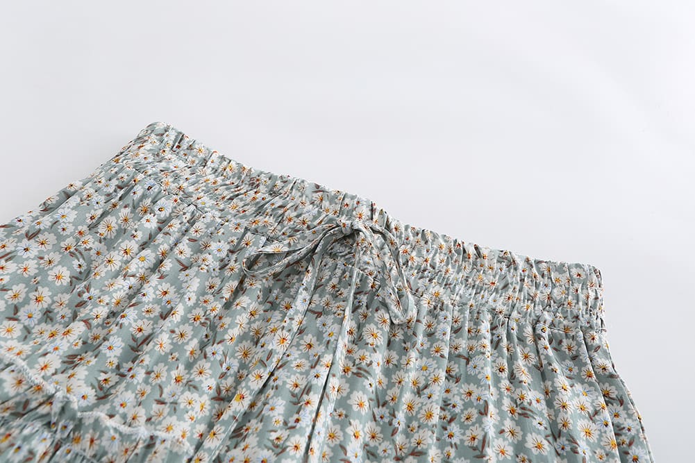 Women Boho Casual Floral Skirt New Fashion Ladies Stretch High Waist Beach Summer Short Mini Skirt Sundress