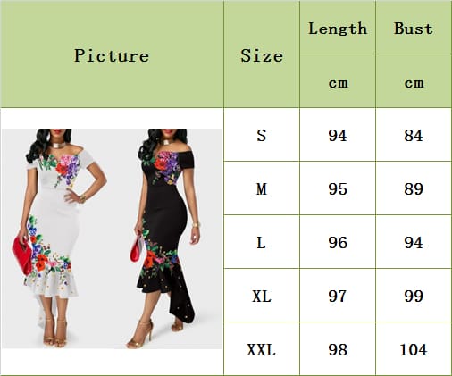 Womens Boho Long Maxi Dress Beach Summer Party Elegant Ladies Off Shoulder Floral Bodycon Fishtail Dresses