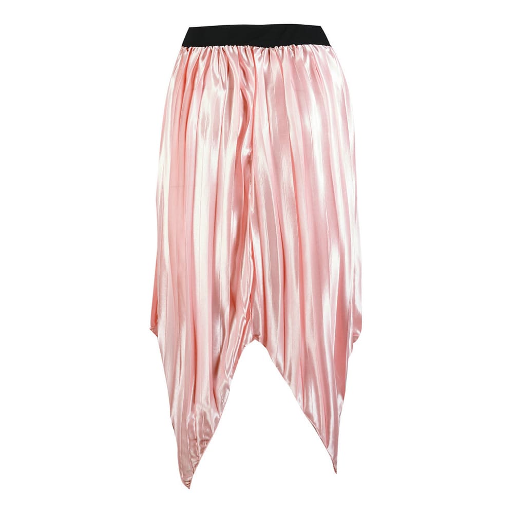 Women Pleated Skirt Elastic High Waist Solid Color Midi A-line Skirt Casual Summer Beach Swing Midi Sundress