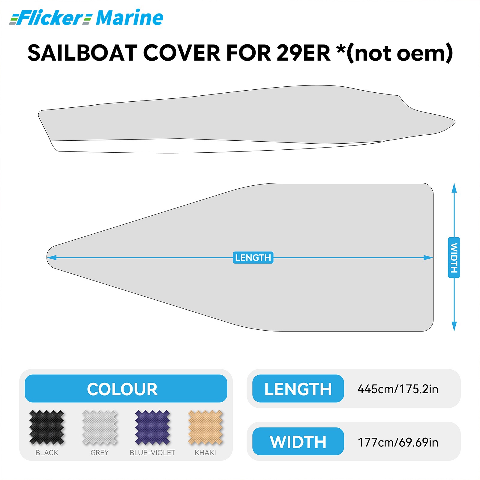 Sailboat Cover for 29er – Custom Fit Dinghy Cover for Storage, Docking & Trailering