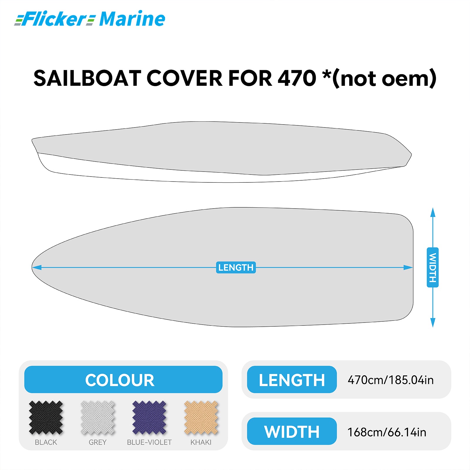 Sailboat Cover for 470 – Custom Fit Dinghy Cover for Storage, Docking & Trailering