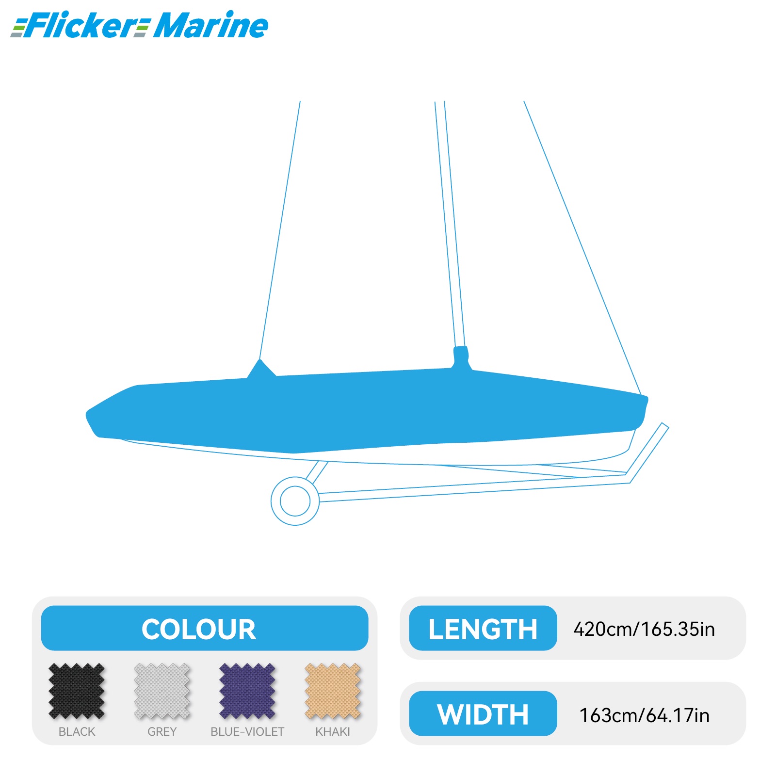 Sailboat Cover for 420 – Custom Fit Dinghy Cover for Storage, Docking & Trailering