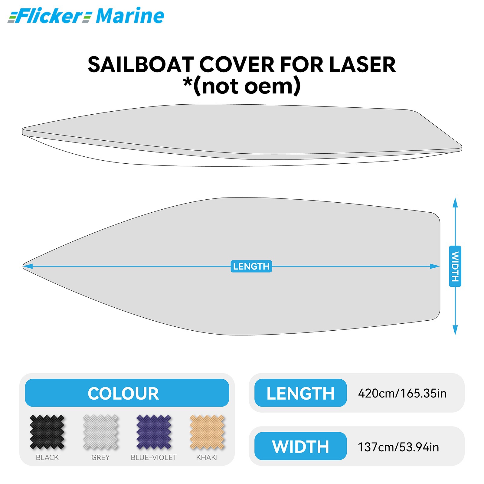 Sailboat Cover for Laser – Custom Fit Dinghy Cover for Storage, Docking & Trailering