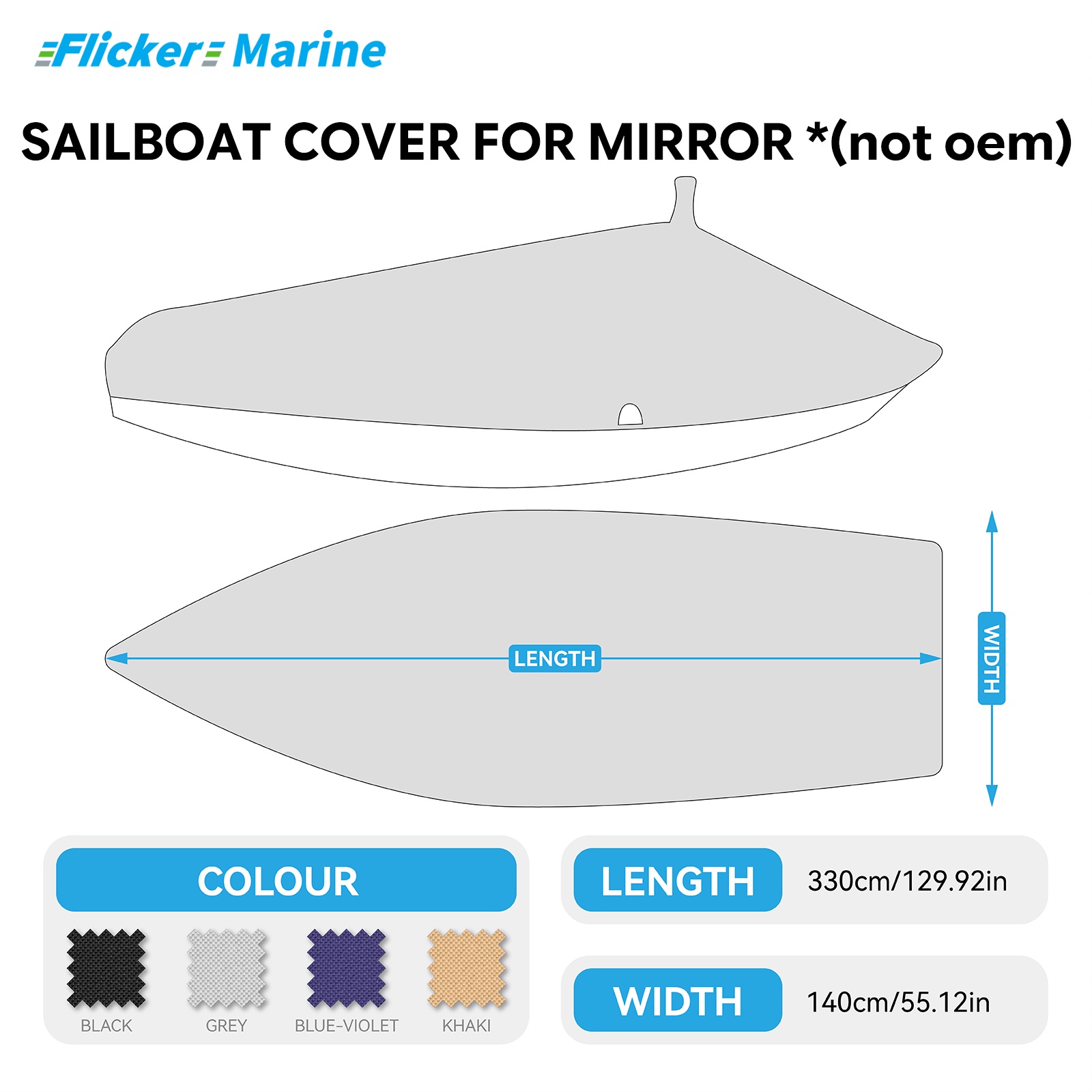 Sailboat Cover for Mirror – Custom Fit Dinghy Cover for Storage, Docking & Trailering