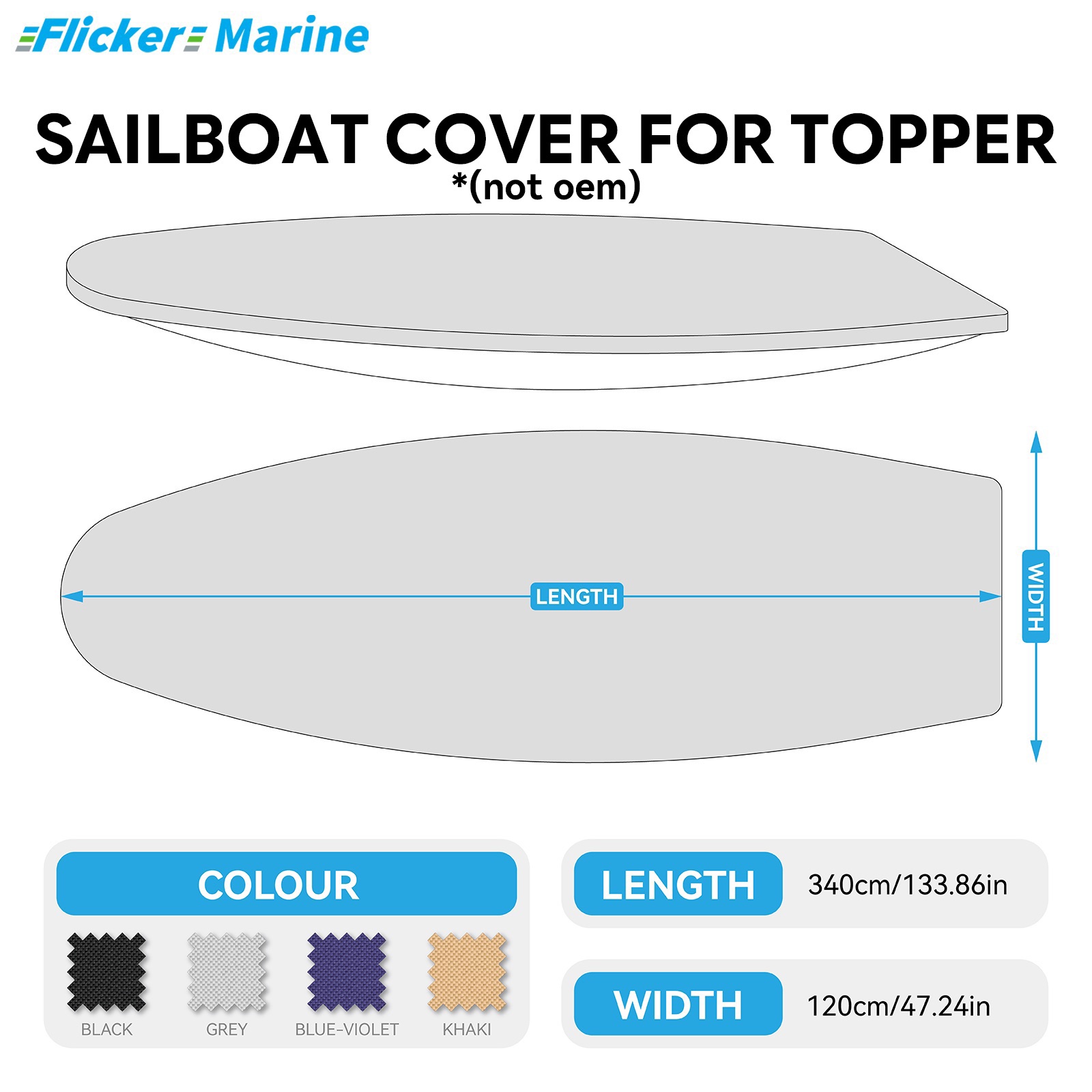 Sailboat Cover for Topper – Custom Fit Dinghy Cover for Storage, Docking & Trailering