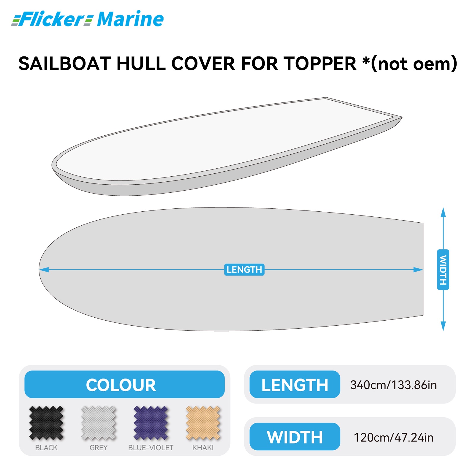 Sailboat Cover for Topper – Custom Fit Dinghy Cover for Storage, Docking & Trailering