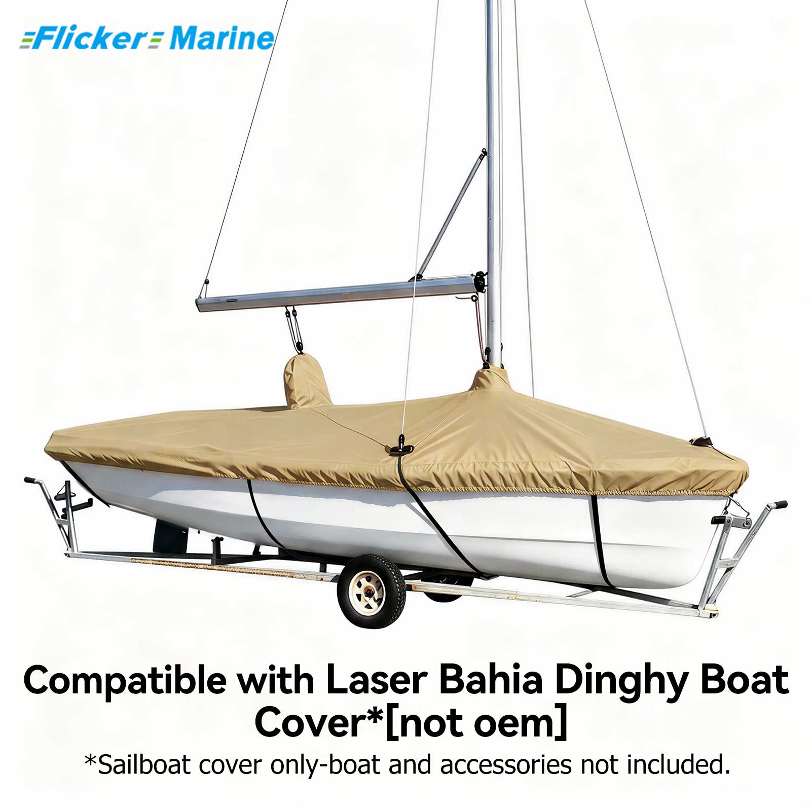 FLICKER Laser Bahia Dinghy Boat Cover, Polyester Sailboat Protective Cover, UV Resistant Marine Cover, 4 Colors
