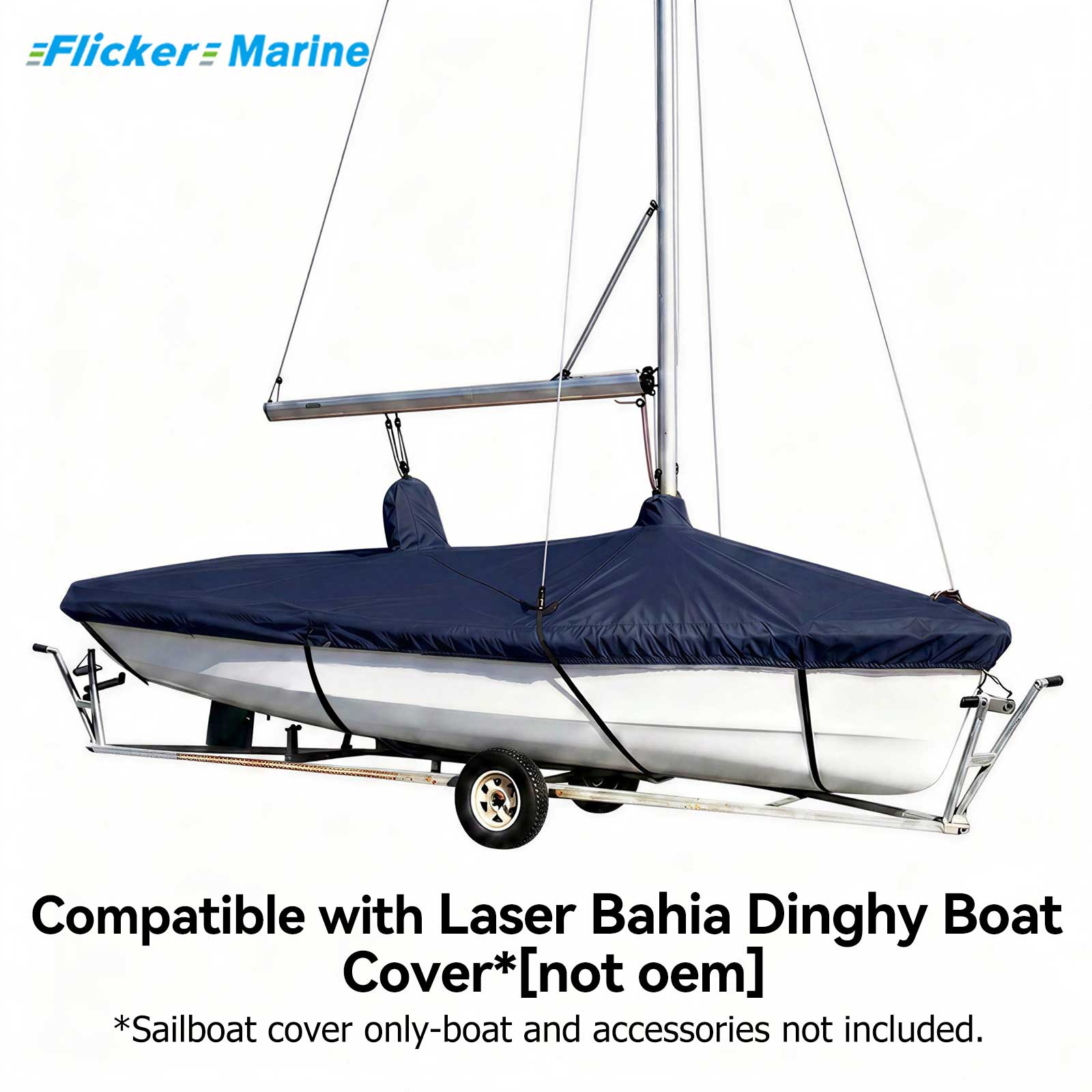 FLICKER Laser Bahia Dinghy Boat Cover, Polyester Sailboat Protective Cover, UV Resistant Marine Cover, 4 Colors