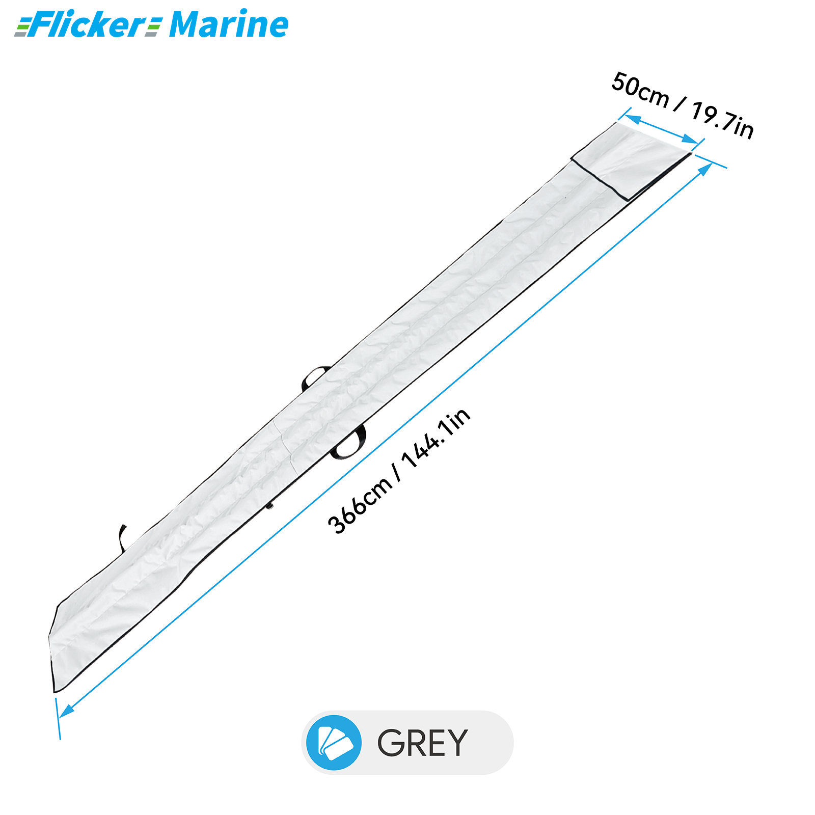 LICA Mast & Boom Bag Compatible with Laser, Polyester Sailboat Storage Bag with Soft Fleece Lining, Black & Gray
