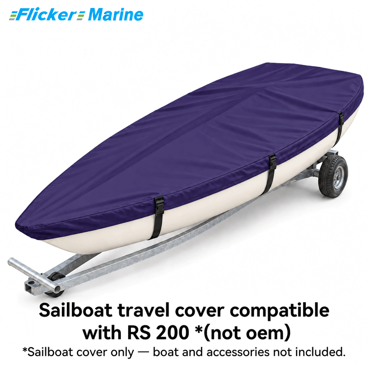 Flicker Marine Sailboat Cover, Polyester Waterproof Sun Resistant Deck Cover Compatible With RS 200