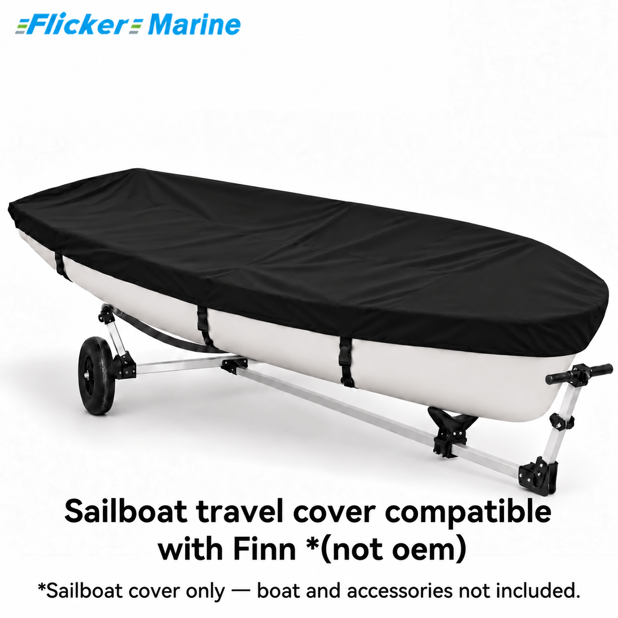 Flicker Marine Sailboat Deck Cover With Mast Hole, Polyester Waterproof UV Resistant Protector Compatible With Finn