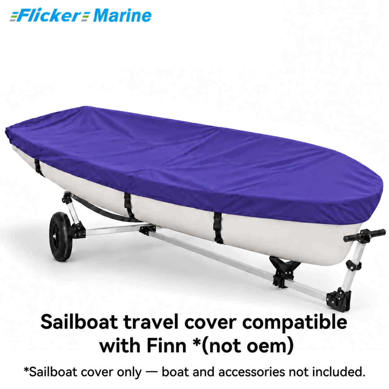 Flicker Marine Sailboat Deck Cover With Mast Hole, Polyester Waterproof UV Resistant Protector Compatible With Finn