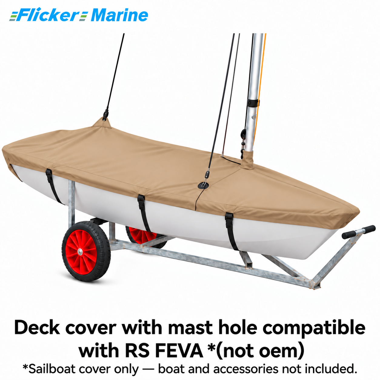 Flicker Marine Heavy Duty Polyester Sailboat Cover, Waterproof Anti-UV For Storage & Transport Compatible With RS FEVA