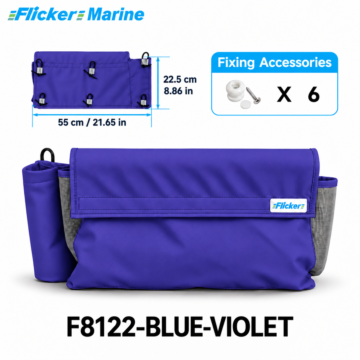 Flicker Marine Multifunctional Sailboat Line Storage Bag, Polyester Material, Multi Pockets Organizer Compatible With Sailboat, For Storing Ropes Walkie Talkie and Marine Gear